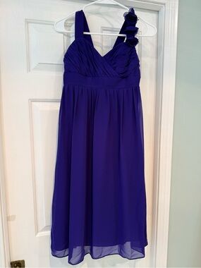 Alfred Angelo Deep Purple One-Shoulder Chiffon Dress